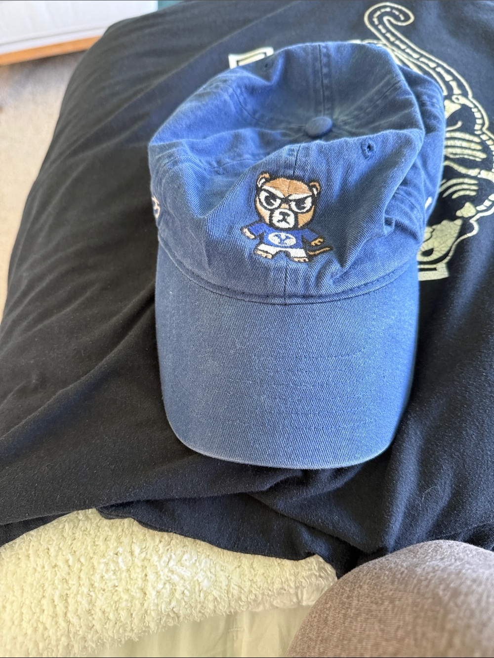 Zephyr Kids Navy Blue Embroidered Bear Dad Hat